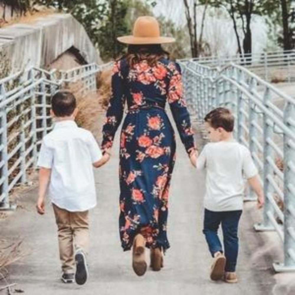 Floral Plunge Long Sleeve Maxi Dress